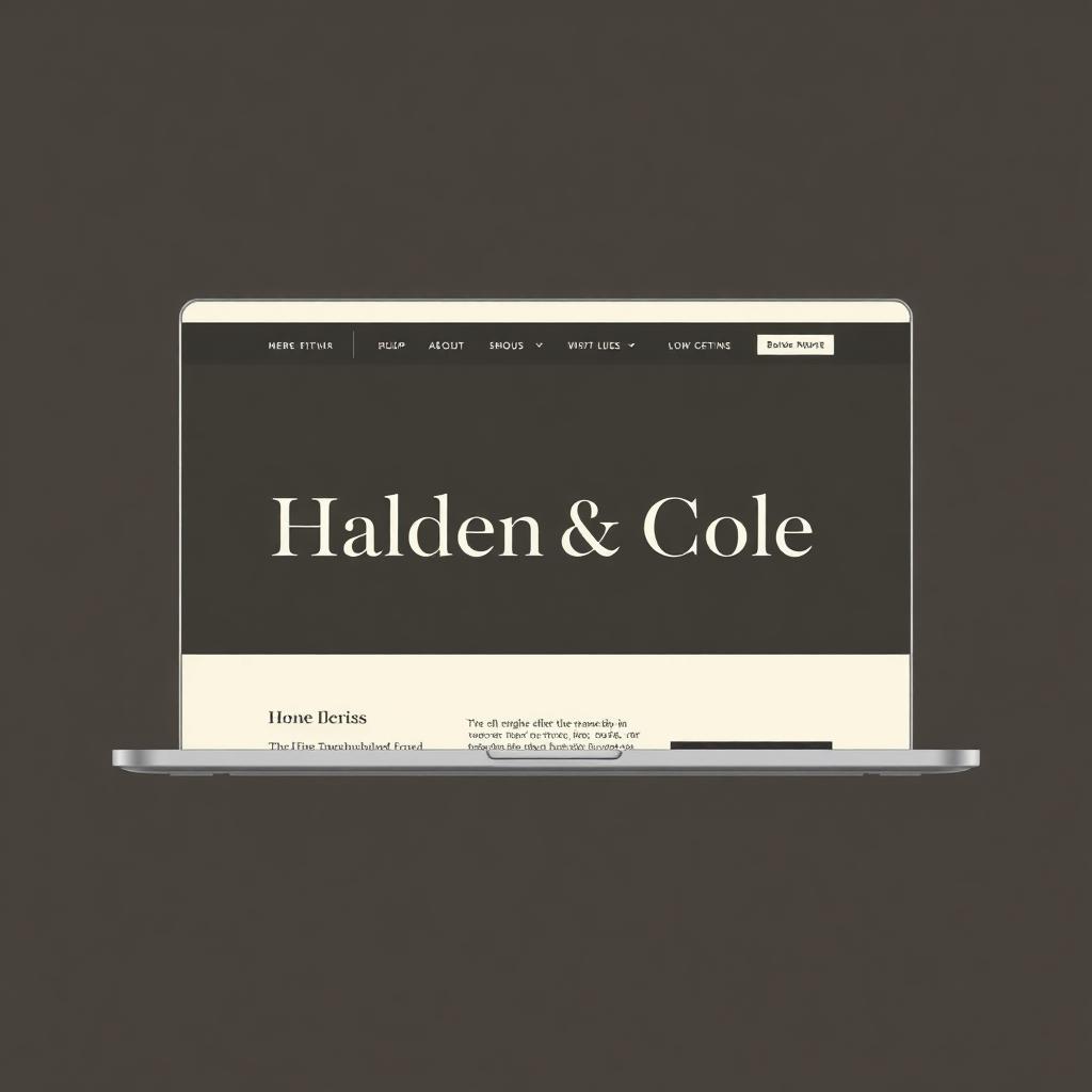 Halden & Cole website example cover